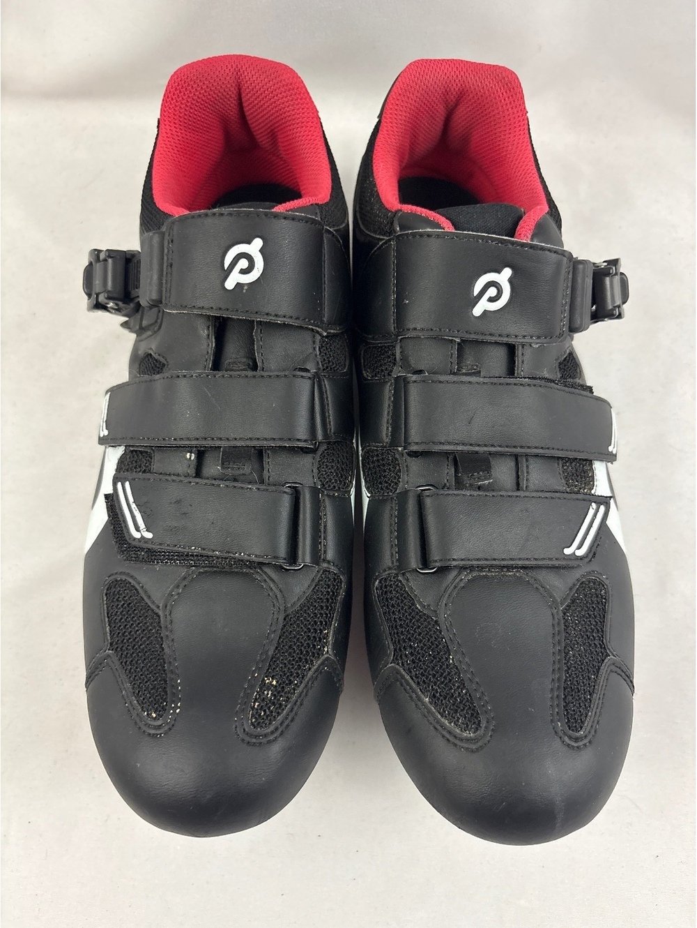 Peloton Cycling Shoes Black with Red Interior Size 46 US 12